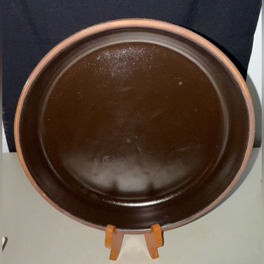 Tender Heart Treasures Pie dish. 10.5”  brown pottery.